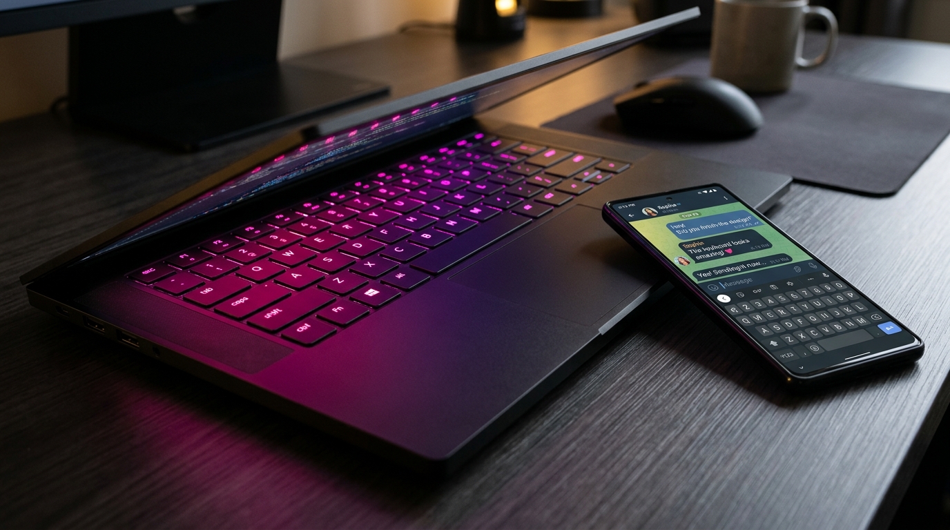 Laptop e smartphone com Orbit Direct